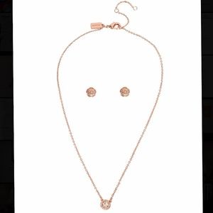 NEW IN BAG: Coach | Open Circle Necklace and Tea Rose Stud Set